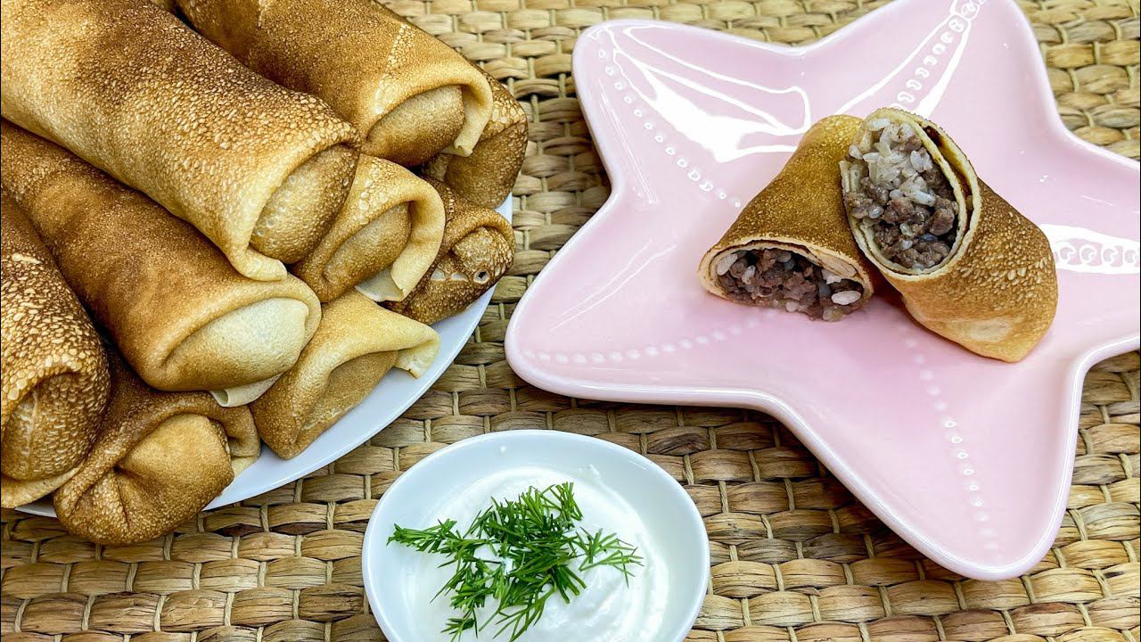 Блины с мясной начинкой. СОЧНЫЕ И ПРОСТЫЕ В ПРИГОТОВЛЕНИИ. Фаршированные блины.