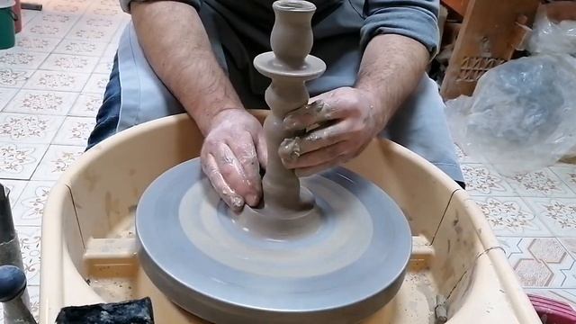 ✨Подсвечник из глины на гончарном станке
