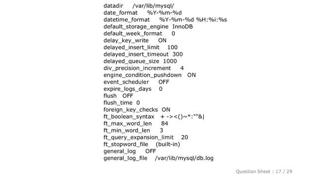MySQL : MySQL performance & variables tweaking