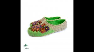 Валяные тапочки ручной работы "Анютины глазки", LiliFelt