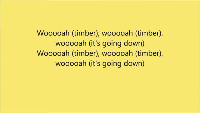 Timber ~ Pitbull ft. Ke$ha ~ Lyric Video смотреть онлайн
