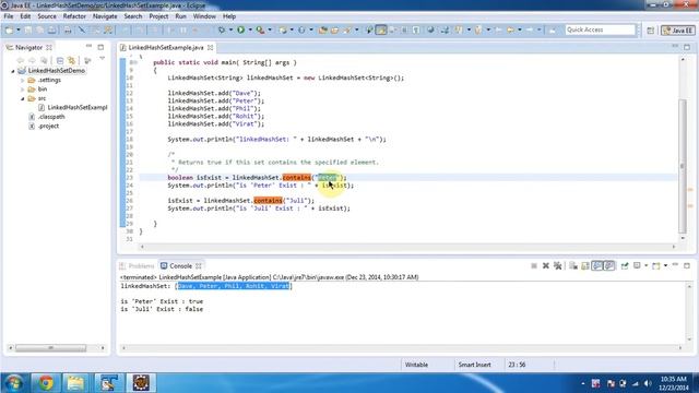 How to check object exists or not in the LinkedHashSet? | Java Collection Framework смотреть онлайн