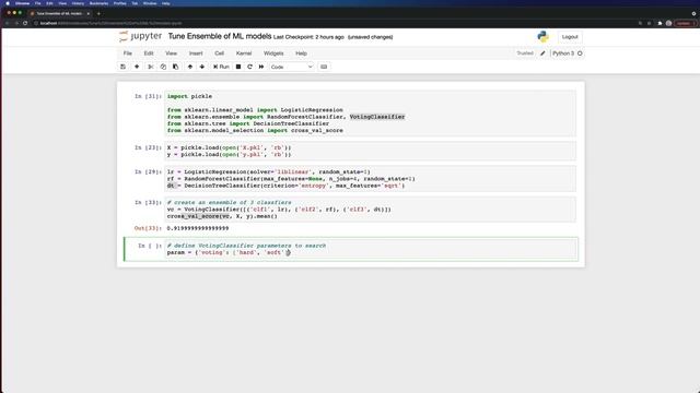 Hyperparameter tuning for Ensemble of ML models (Simple Python Example)