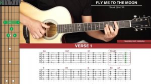 Fly Me To The Moon Guitar Cover Frank Sinatra 🎸|Tabs + Chords|
