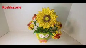 SUNFLOWER /ПОДСОЛНУХ  ЦВЕТОК СОЛНЦА из бисера АНОНС от Koshka2015 - цветы из бисера,  бисероплетени