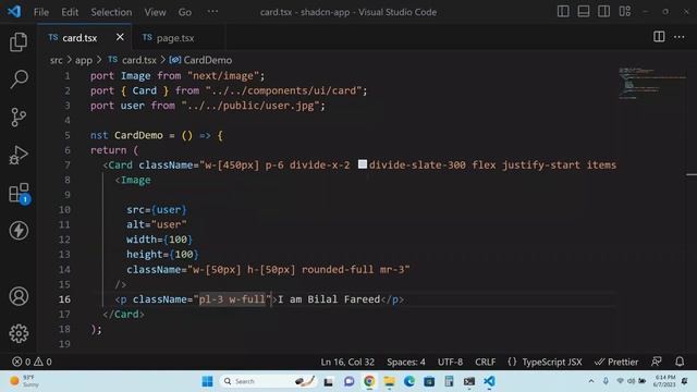 Card Component of Shadcn UI Next Js 13