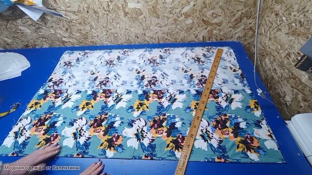 Блуза из ткани лён с цельнокроеным рукавом.Кроим без лекало. смотреть онлайн