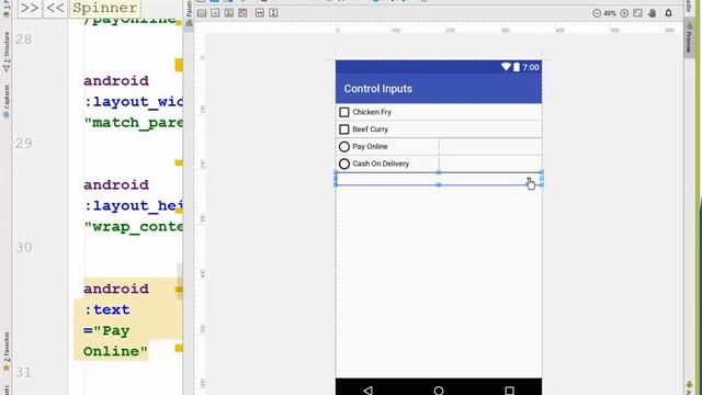 Android Basic tutorial 08 (checkbox spinner radio button)