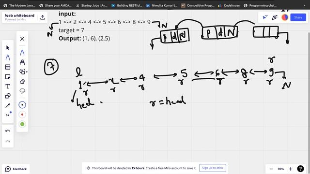 Find pairs with given sum in doubly linked list смотреть онлайн