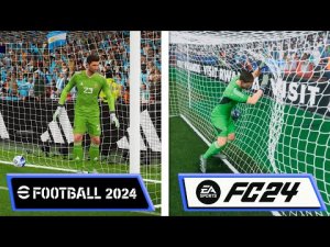 Ea fc 24 vs Efootball 2024 сравнение Геймплей,Графика,Модели,Празднования