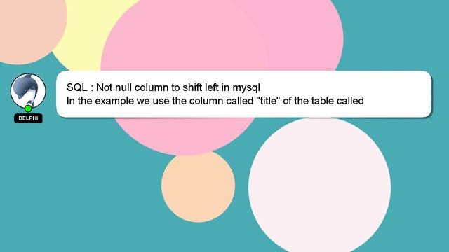 SQL : Not null column to shift left in mysql