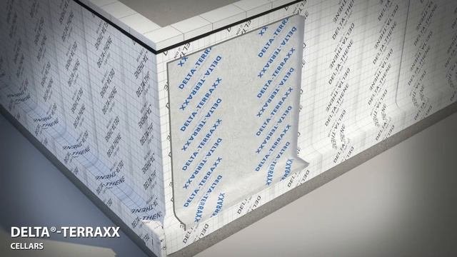 Система гидроизоляции подвалов с DELTA-THENE + DELTA-TERRAXX