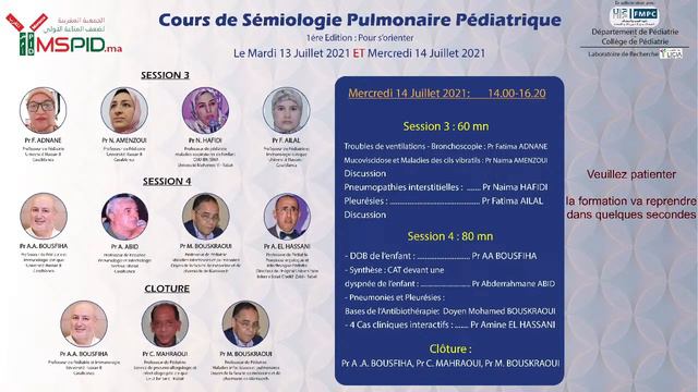 Cours de Sémiologie Pulmonaire Pédiatrique Session 3 & 4 смотреть онлайн