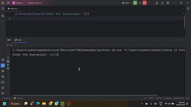 One Line Calculator using Python | Python Tips and Tricks