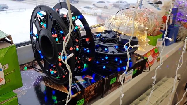 Гирлянды!!! Декоративное оформление зданий к Новому году. смотреть онлайн