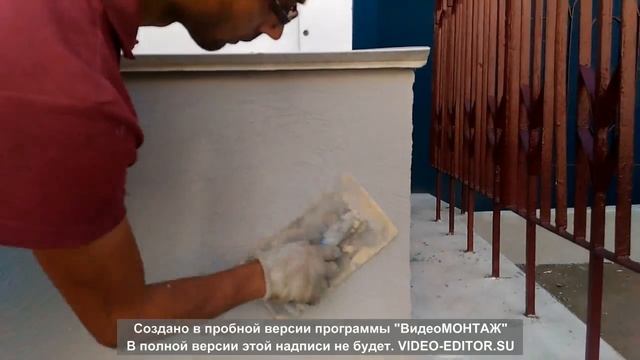 Поэтапный ремонт фасада. Нанесение штукатурки.