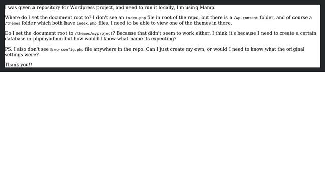 Wordpress: Local Wordpress from Git repo, where to set document root? смотреть онлайн