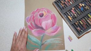 Рисуем пион пастелью ?