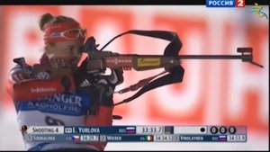 Биатлон. Как менялись лица соперниц во время «золотого» финиша Юрловой