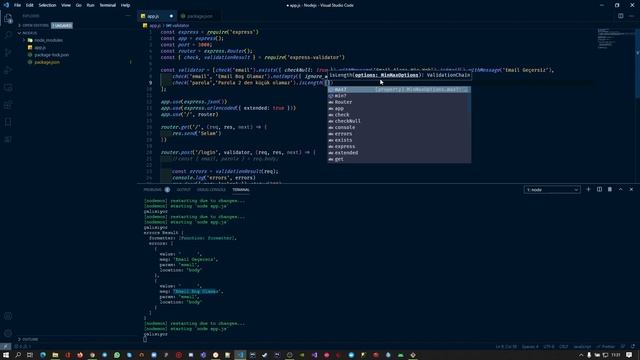 Nodejs Express Validator