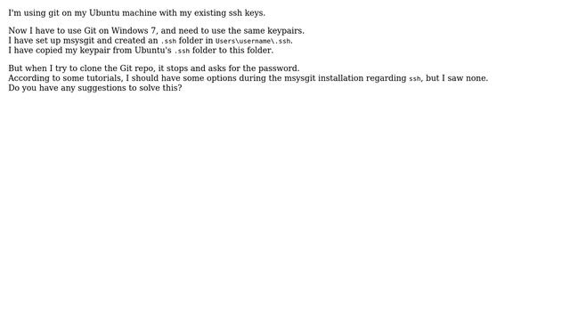 Problem using git on Windows 7 with msysgit and .ssh keys смотреть онлайн