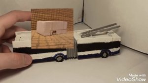 Обзор на модель троллейбуса Solaris Trollino 18  из деревянной фанеры- как сделать троллейбус .