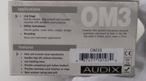 [Review]Audix Om3S Dynamic Mic - All Purpose Vocal And Instrument Mic Very Clear And Accurate