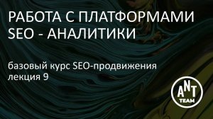 Платформы SEO-аналитики. Базовый курс по SEO-продвижению. Лекция 9