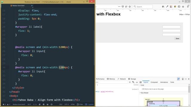 CSS Flexbox - Align Form Elements Tutorial in Hindi/Urdu
