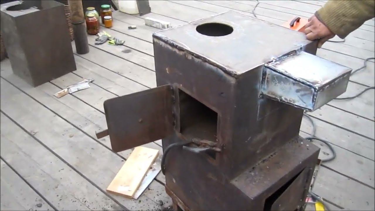Варим ПЕЧКУ ДЛЯ БАНИ. Сварщик придумал как приварить трубу. смотреть онлайн