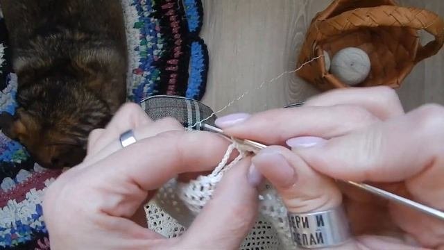 Пасхальная салфетка  Филейное вязание