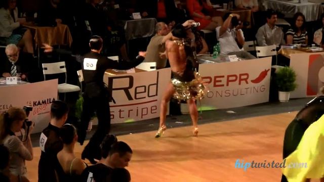 Nino Langella - Kristina Moshenskaya, Brno Open 2012, WDSF int open latin, 2. round - samba смотреть онлайн