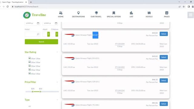 flight search engine with amadeus flights api integration | PHP | C# | Asp.net core |CodeIgniter