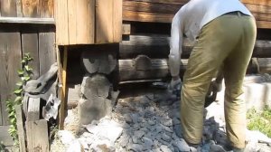 Подъем деревянного дома, вот где надо использовать усилие 90 тон! 4 часть.
