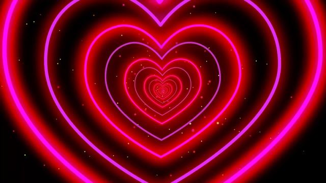 Double Neon Love Heart Tunnel Particles Background 1 hour | 4k 60fps Background Disco Pink