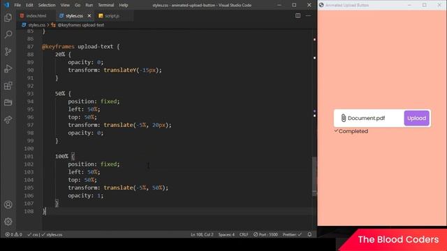 Animated Upload Button | HTML CSS JavaScript