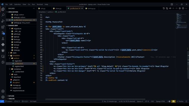Adding edit and delete button in blog detail page | Django | Python