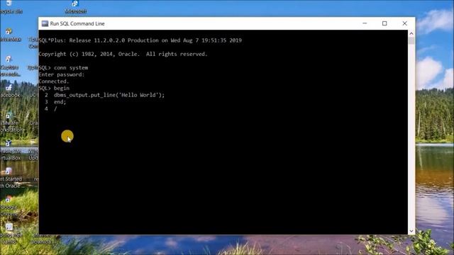 Print hello world in pl/sql смотреть онлайн