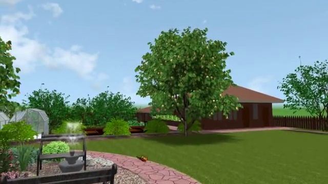 Дуденево клумба с фонтаном на газоне вар 2 смотреть онлайн