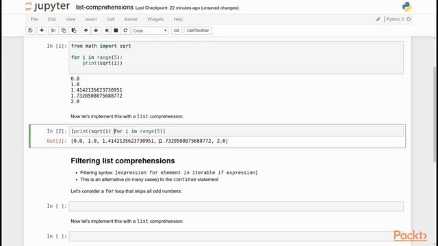 Iterators in Functional Programming with Python : List Comprehensions | packtpub.com смотреть онлайн