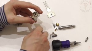 Собираем цилиндр EVVA 3KS в исполнении ключ-вертушка