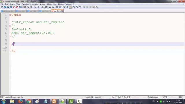 PHP Bangla Tutorial Part 30 String Functions (str repeat and str replace)