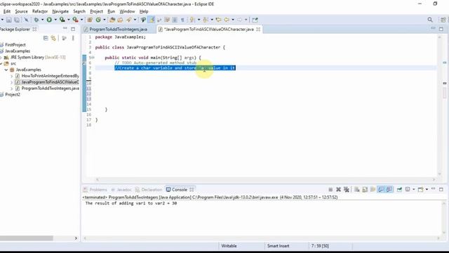 18 Java Program to Find ASCII Value of a character