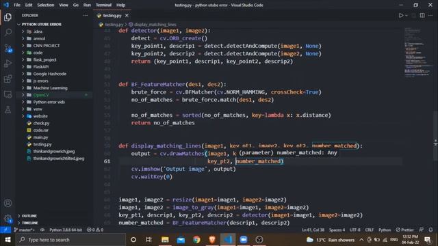 cv2.error: OpenCV(4.5.5) :-1: error: (-5:Bad argument) in function 'drawMatches' || cv.drawMatches