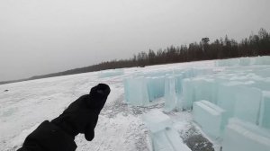 Заготовка питьевого льда на севере на УАЗах / пилим лед "ДРУЖБОЙ-4"