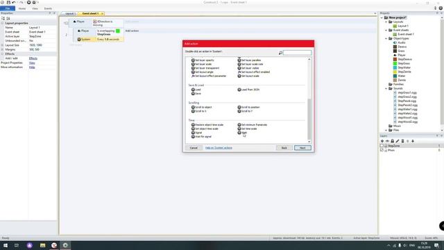 Construct 2 | Звуки ходьбы по разной поверхности. смотреть онлайн