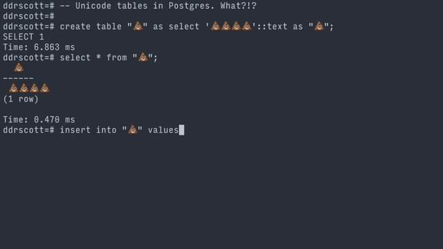 Emojis in Postgres. Why?!? смотреть онлайн