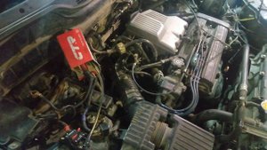 Honda CRV RD1. Запуск двигателя с дополнительно установленного аккумулятора.