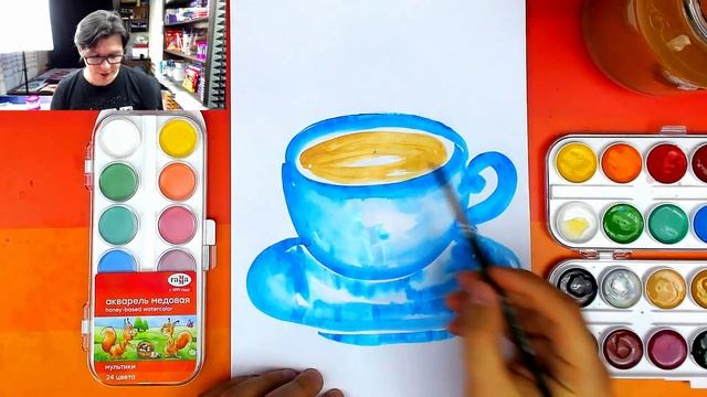 Как нарисовать Чашечку КОФЕ - Урок Вкусняшек от РыбаКит