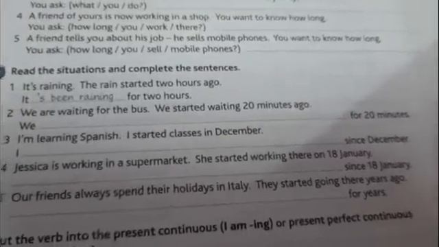 Worksheet on Present perfect continuous tense смотреть онлайн